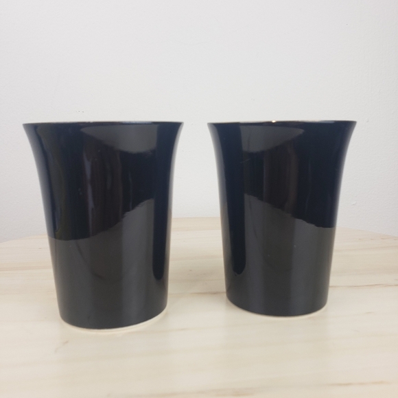 Vintage Otagiri Cup Set Calla Lily Black Gold Rim Classic Japanese Retro - Picture 4 of 9